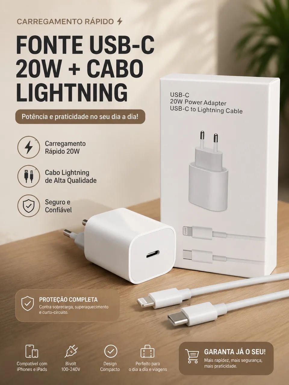 Carregador de Iphone USB C