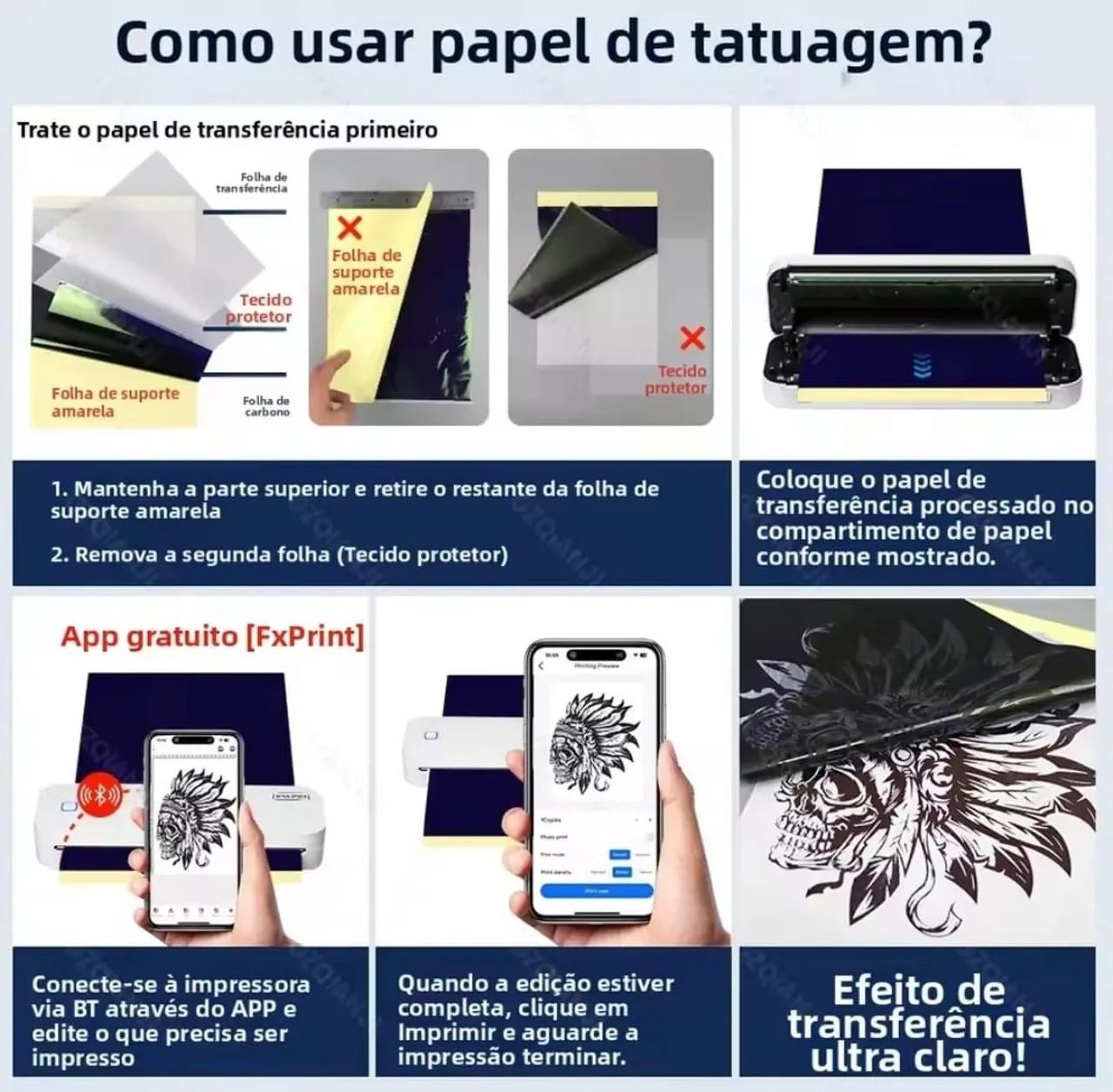 Impressora térmica A4 Bluetooth sem tinta  - Foto 5