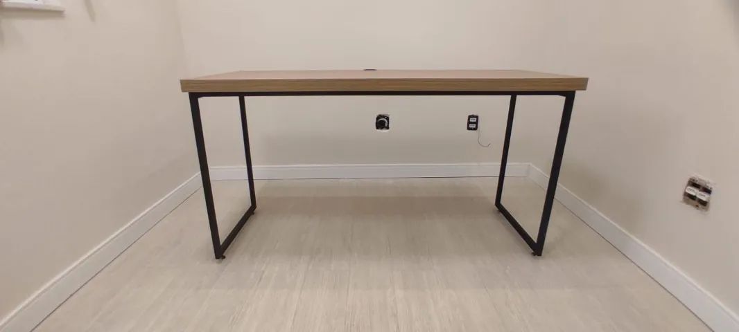 Mesa de Escritório MDF Duplo Estilo Industrial - Robusta - Foto 4