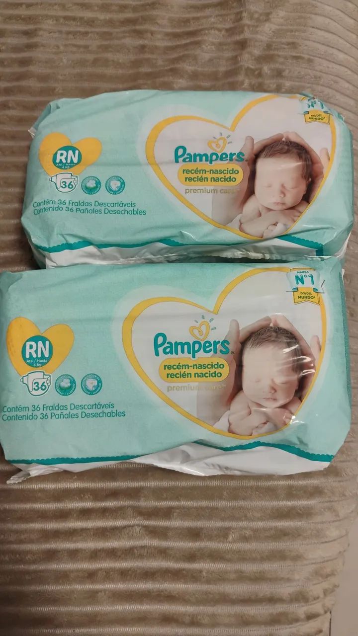 Fralda Pampers RN Premin Care - 2 pacotes