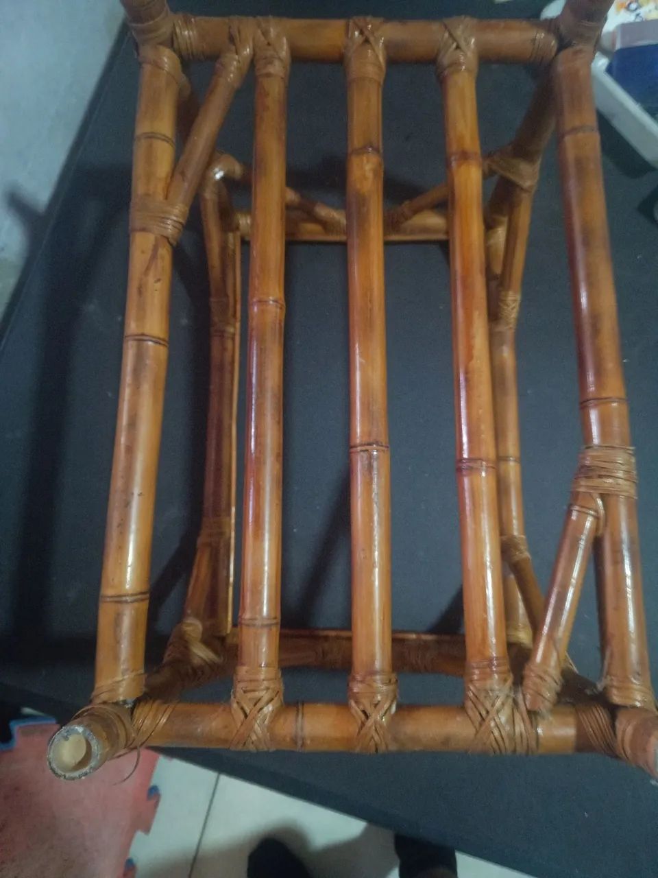  mesa de centro rústica feita de bambu (cana-da-índia). - Foto 5