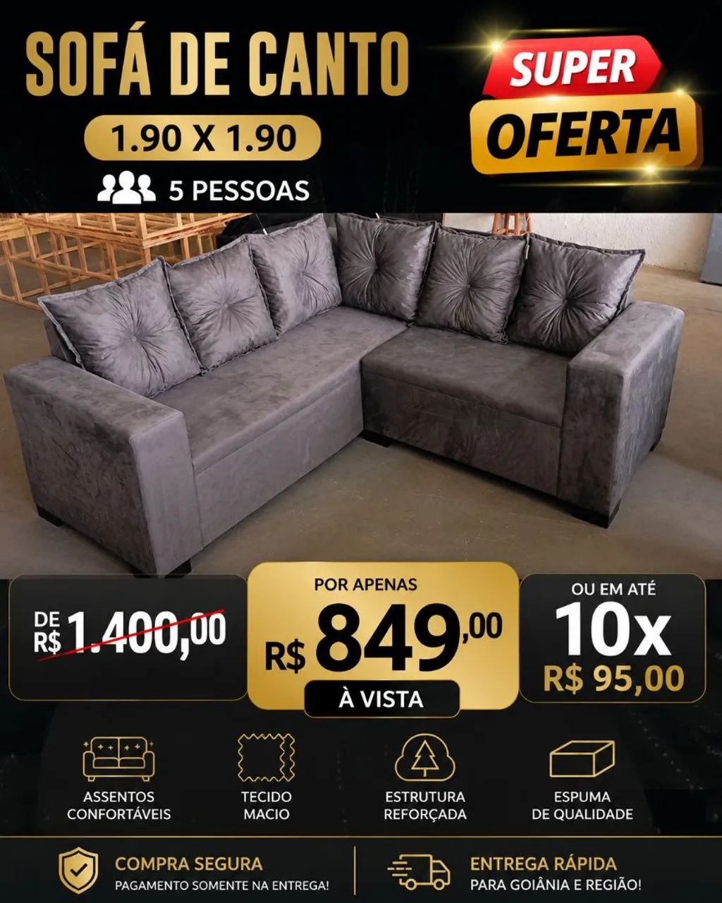 Sofá 5 lugares