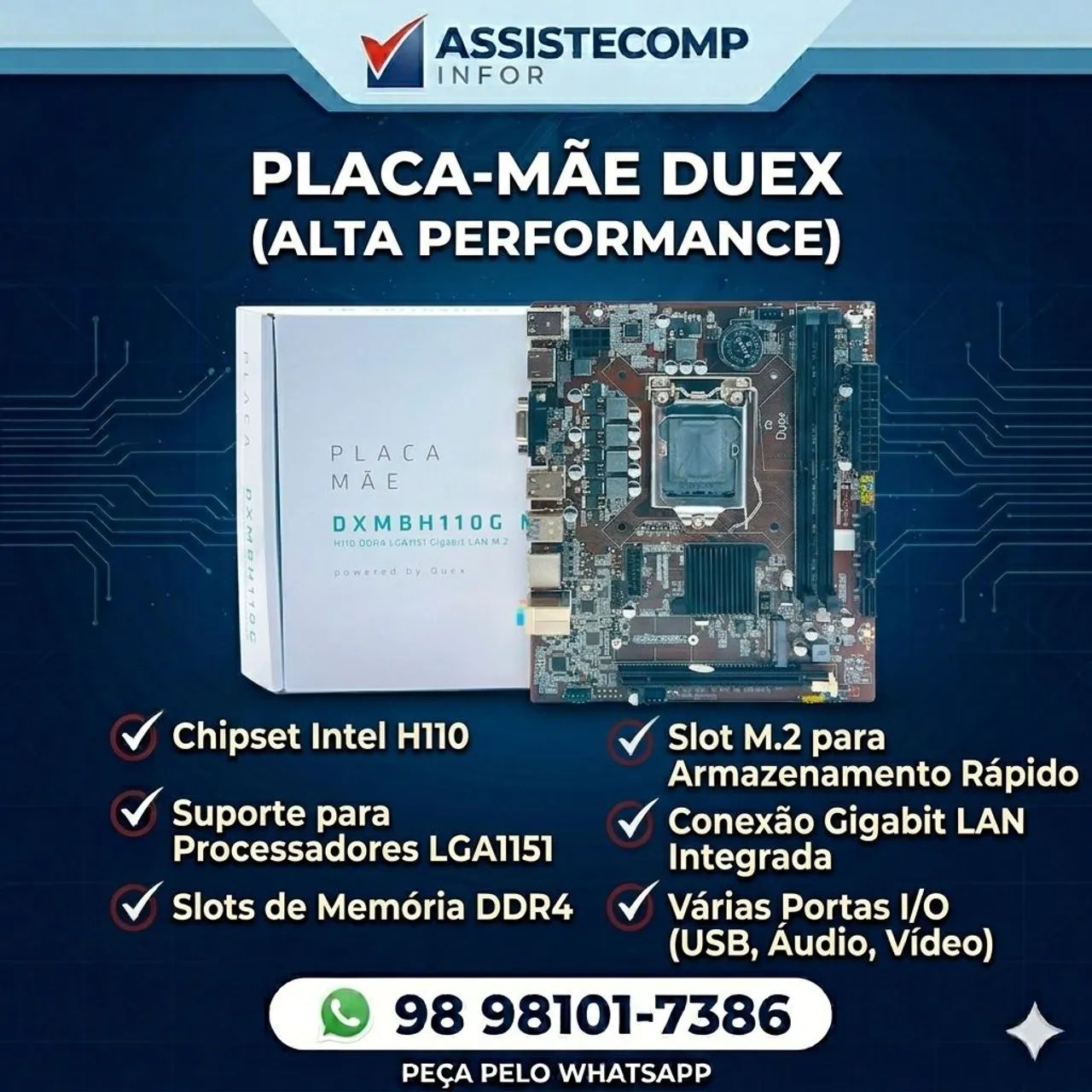 PLACA mãe 1151h110 duex