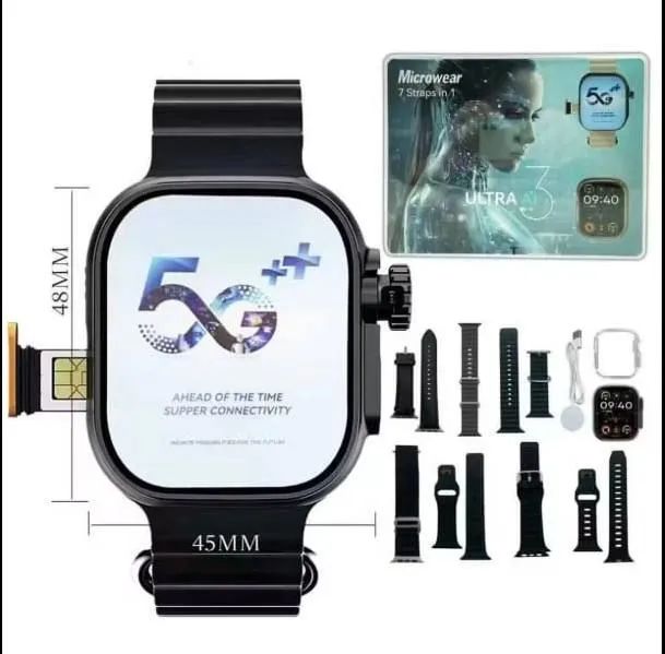 Smartwatch ultra 3 da microwear pega chip de operadora verdadeiro celular de pulso  - Foto 2