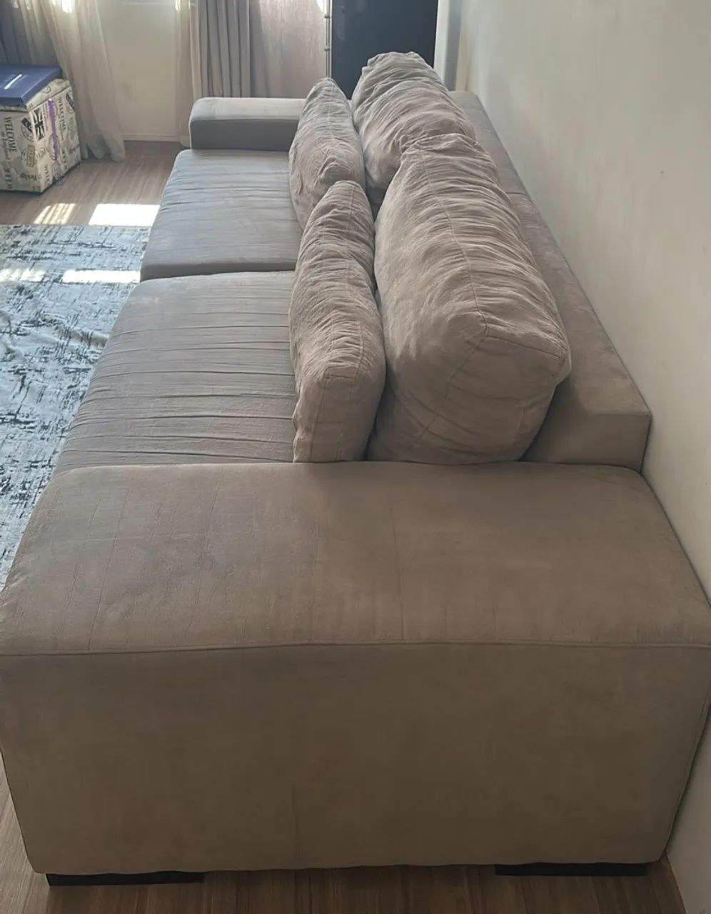 Sofá de veludo nobre 4 lugares - Foto 2