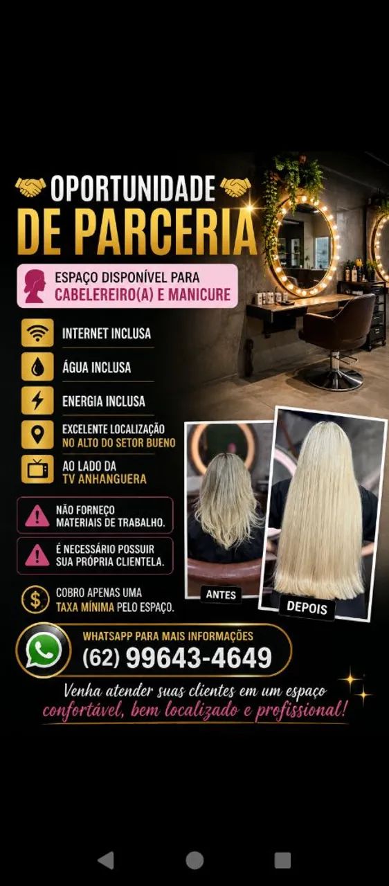 Oportunidade para profissionais da beleza.