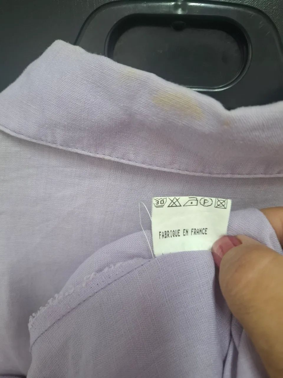 Camisa Francesa linho Lilás tam.G - Foto 3