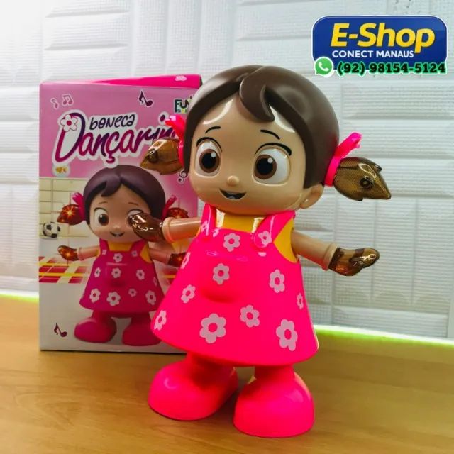 Boneca Dançarina Duda com Música e Luzes Brinquedo Infantil Bate e Volta Rosa - Foto 2