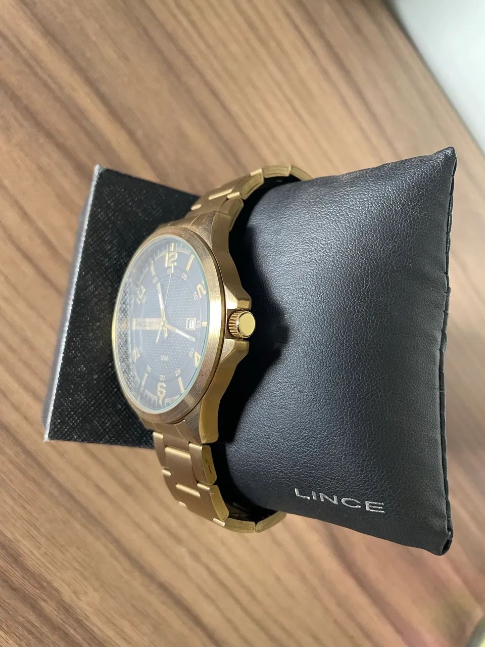 Relógio Lince Original MRG4271L Masculino Dourado com Caixa e