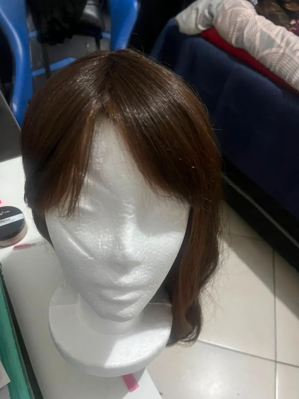 Wig com composição de cabelo humano 