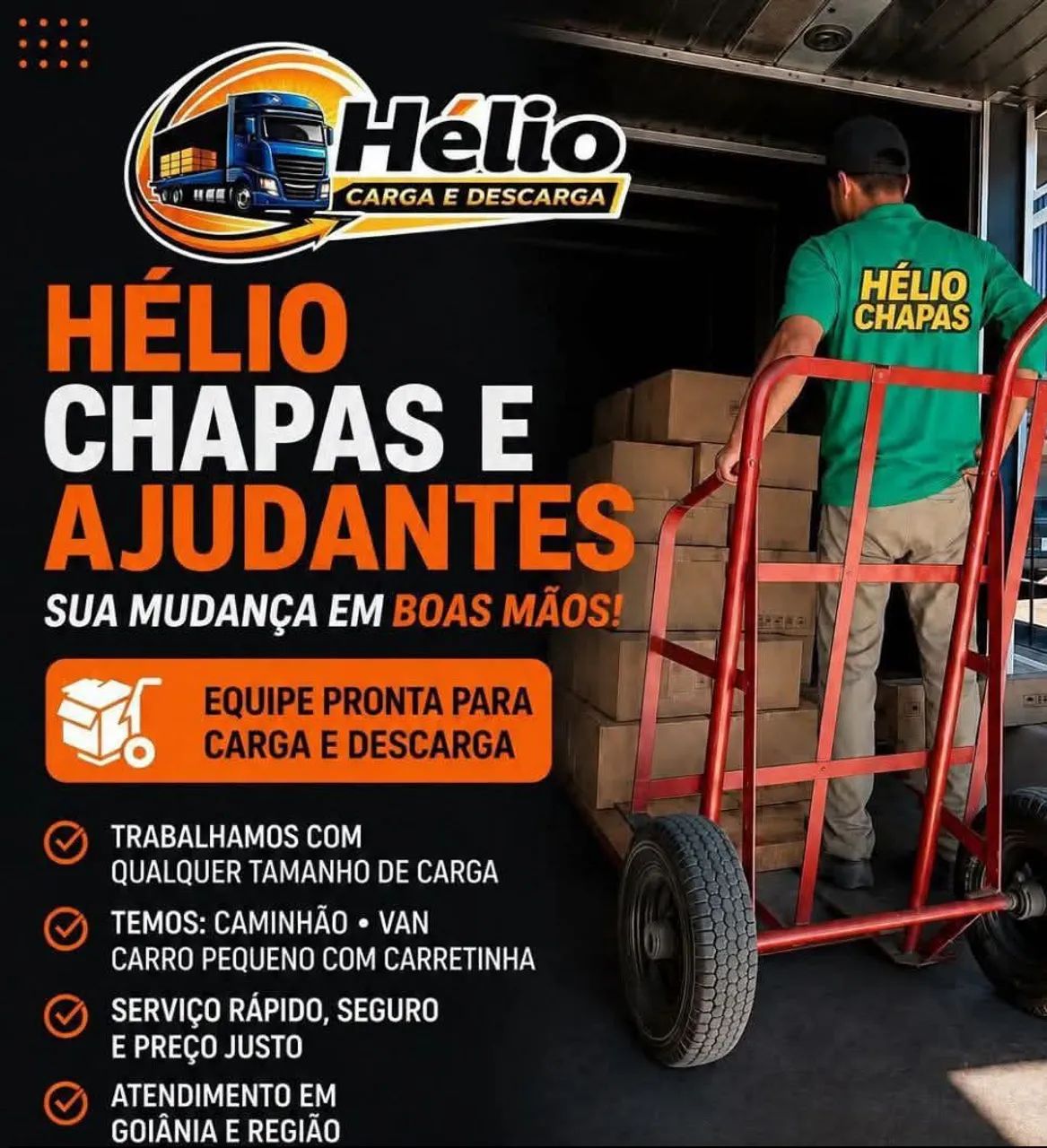 Chapas e ajudantes carga e descarga 