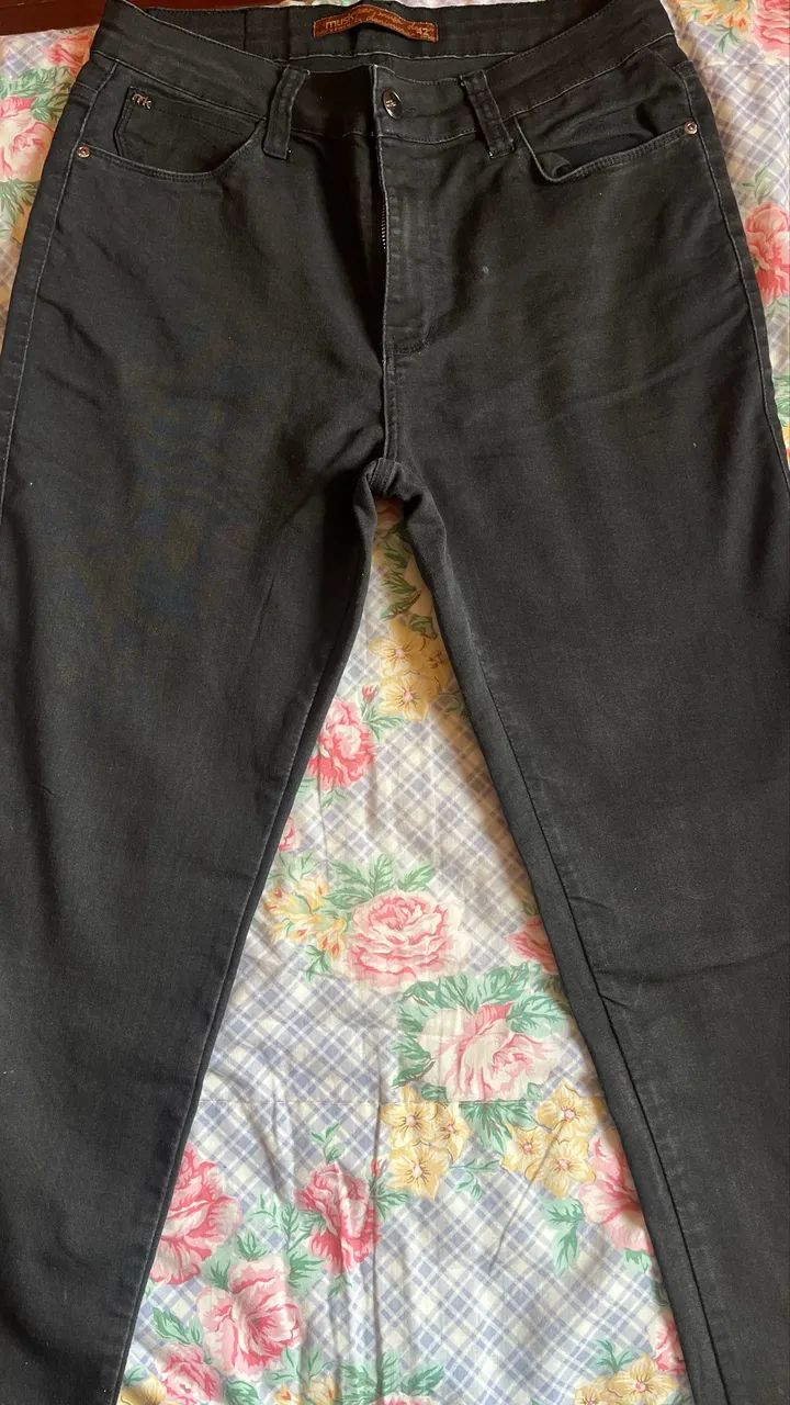 Calça Jeans Preta - 42 - Nova