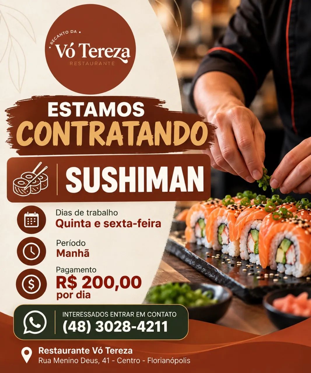 Contrata-se sushi man 