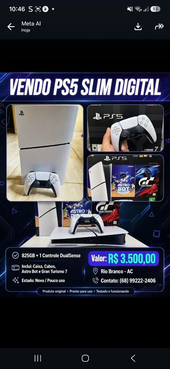 PS5 à venda 