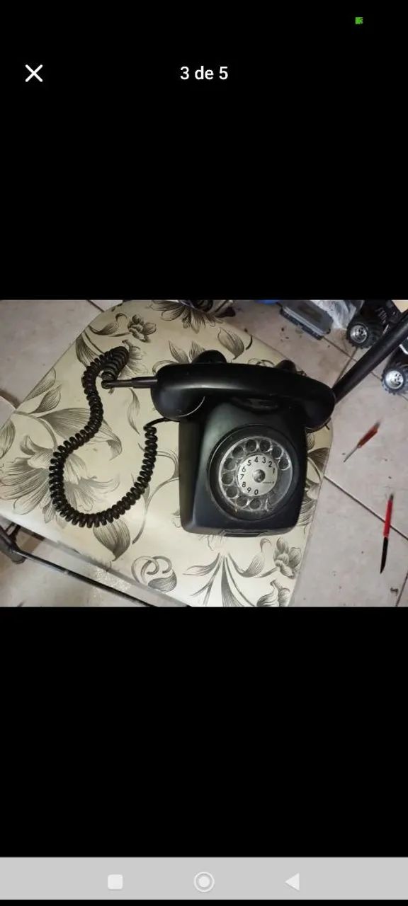 Telefone antigo preto de disco. - Foto 5