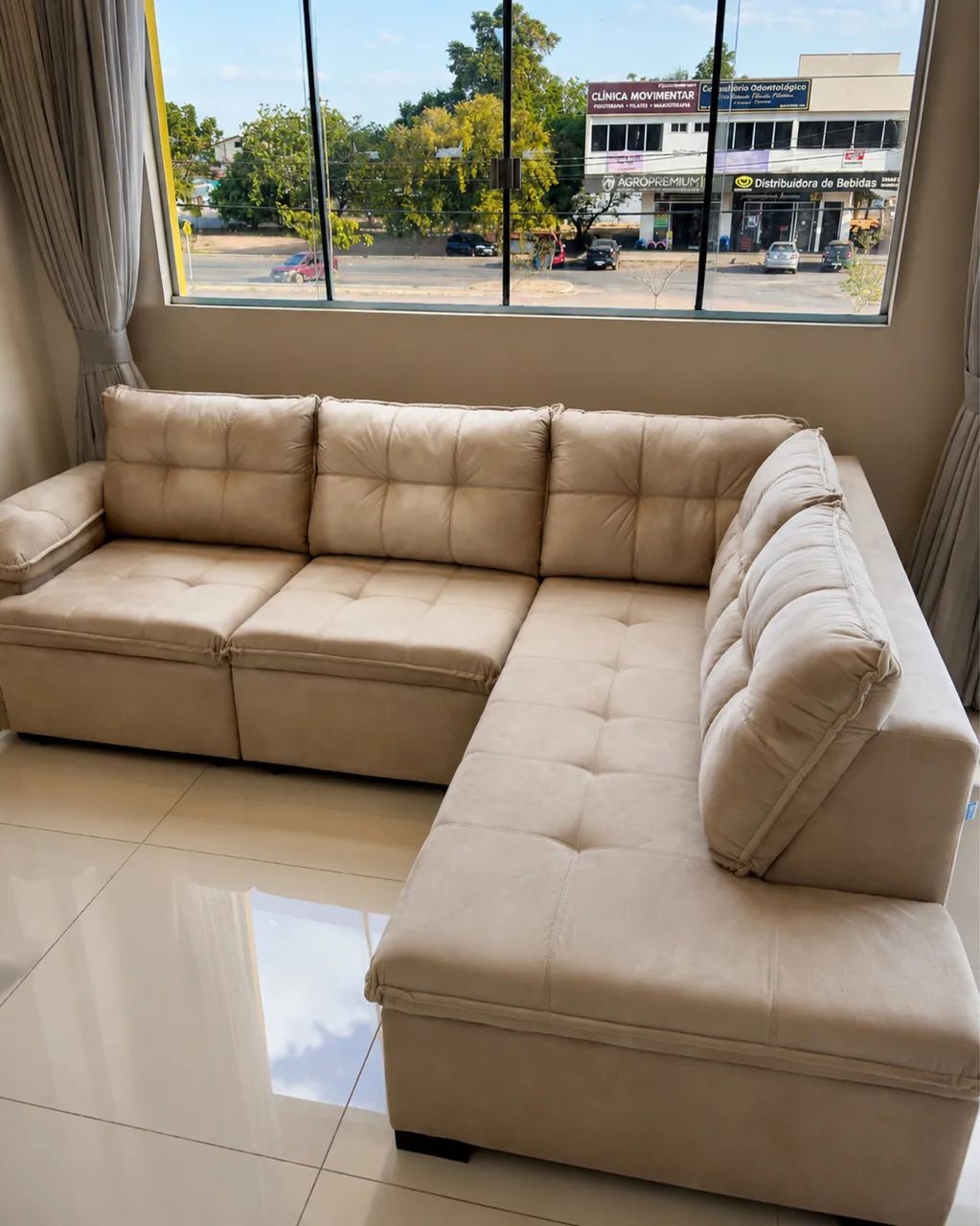 SOFÁ TAUROS - CHAISE TANTO PARA DIREITA QUANTO PARA A ESQUERDA  - Foto 2