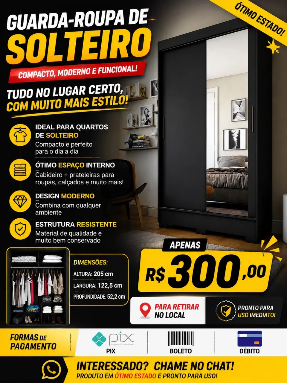 Guarda Roupa Solteiro
