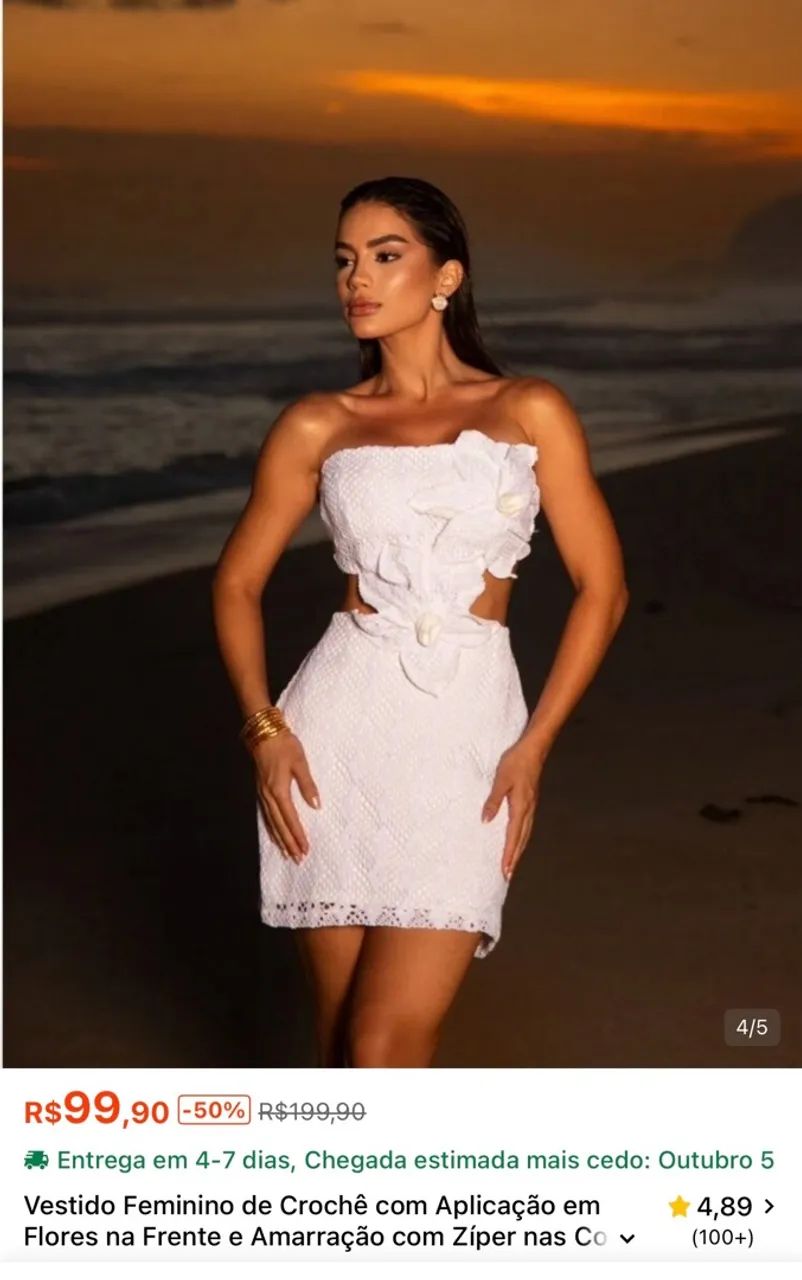 Vestido curto branco 