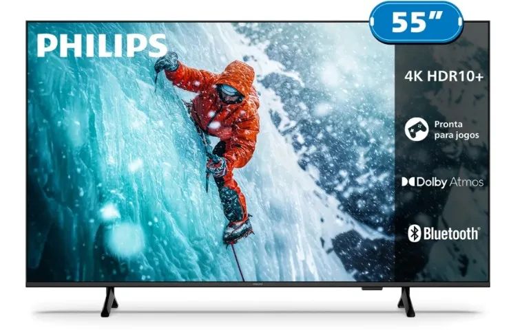 Smart TV 55" 4K Philips 55PUG7300 Titan OS Pixel Precise UHD semi nova - Foto 2