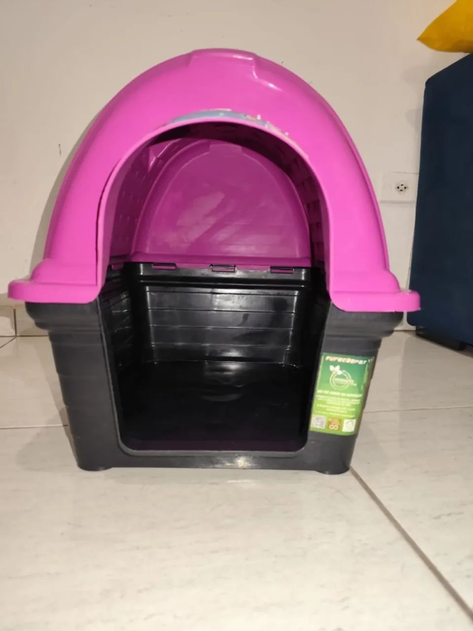 Casinha Cachorros Gatos Plástica Iglu Pequena N2 Rosa - Foto 3