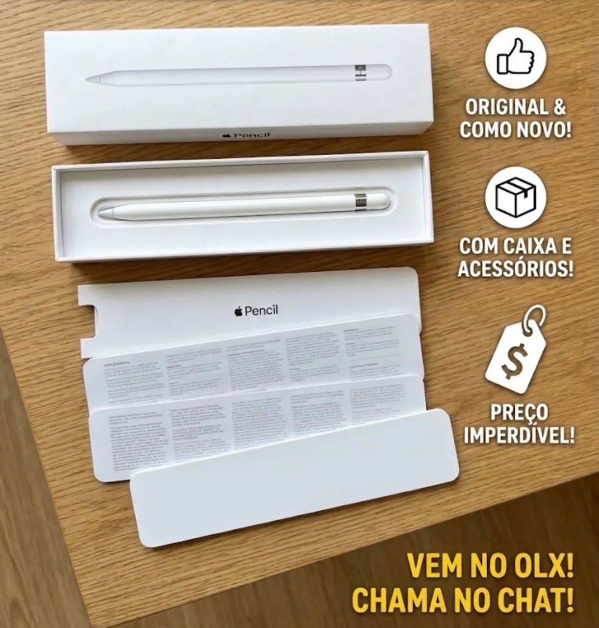 Apple Pencil 1ª Geração Original na caixa
