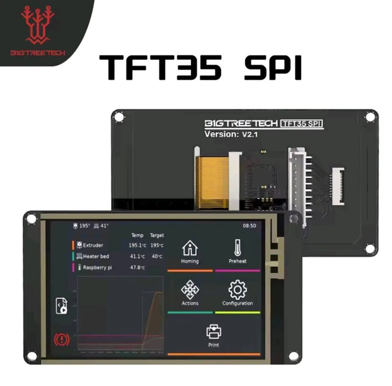 tela Bigtreetech TFT35 SPI de 3.5 polegadas 
