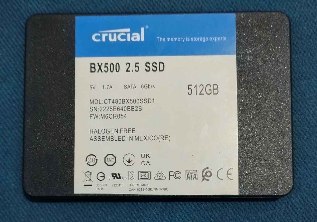 SSD 512gb da CRUCIAL