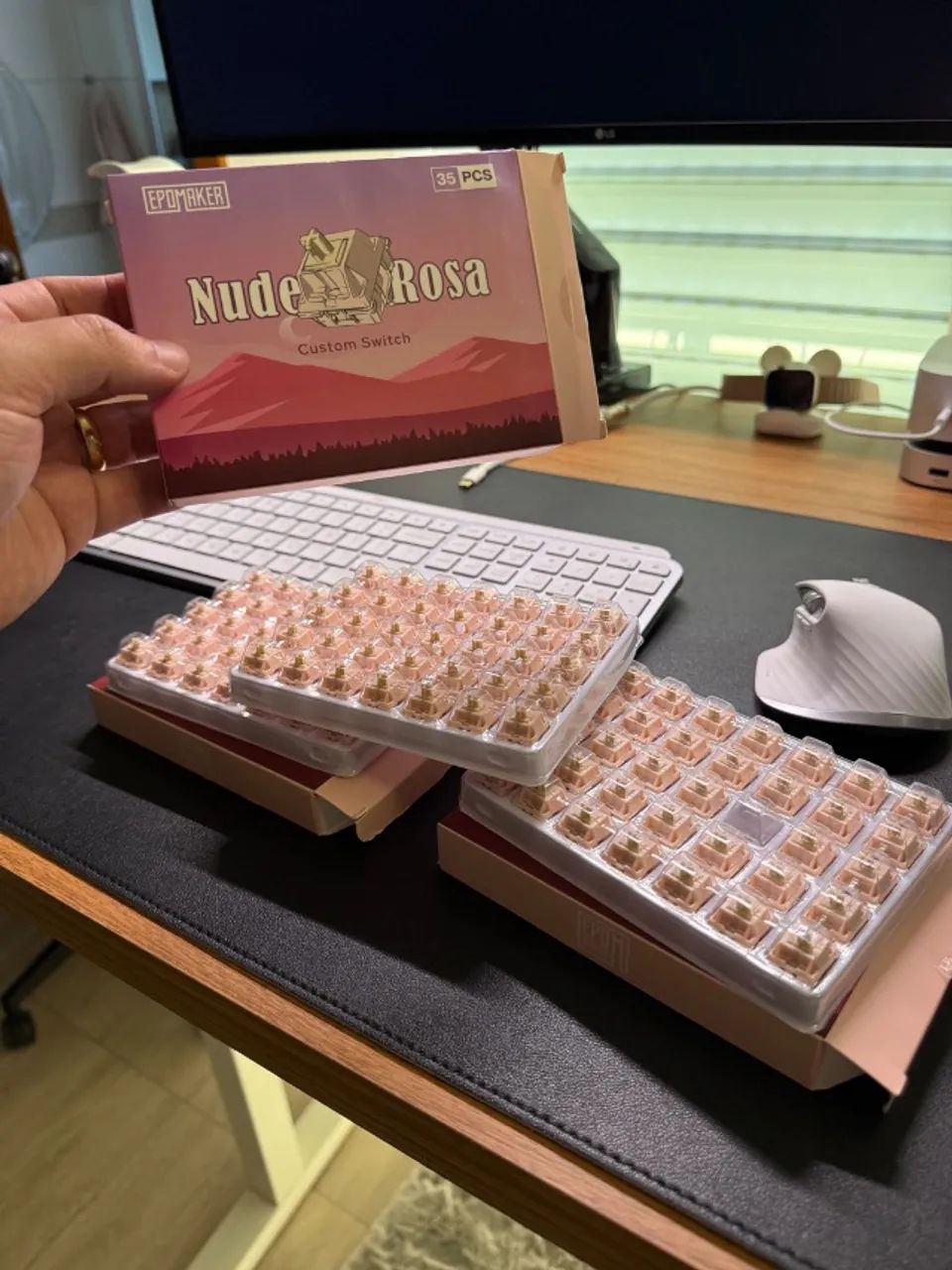 Kit com 104 switches EPOMAKER Nude Rosa Silenciosos - Foto 2