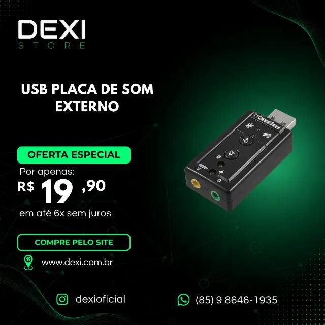 Adaptador Placa de Som Externo USB 7.1 It Bue