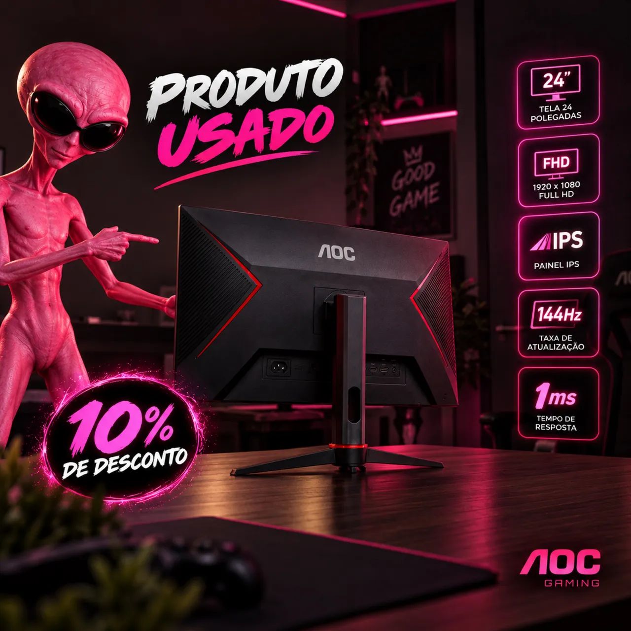 Monitor Aoc Hero 144hz(Envio OlxPay) - Foto 3