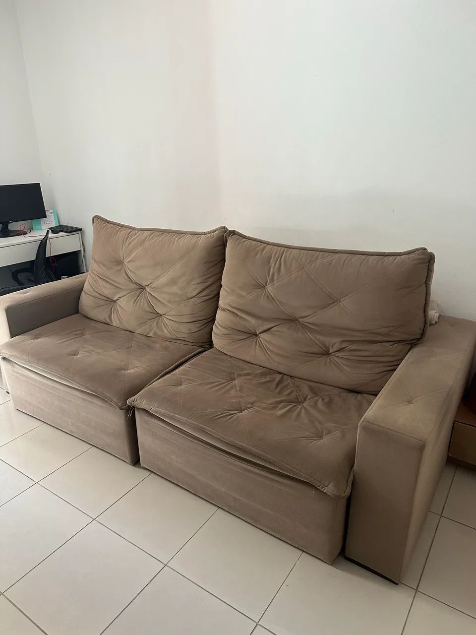 Sofá Retrátil e Reclinável Suede 2.45m - Foto 4