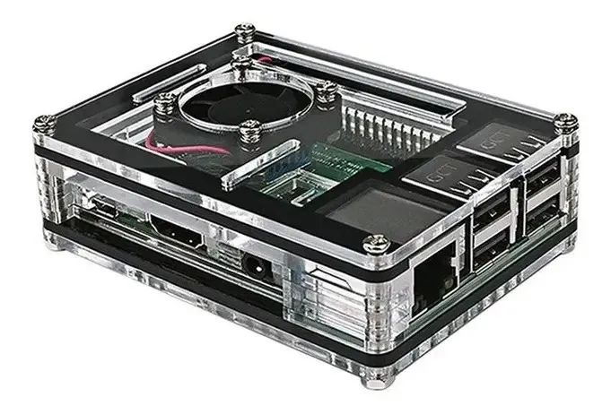 Raspberry Pi3 model B com case e fonte.