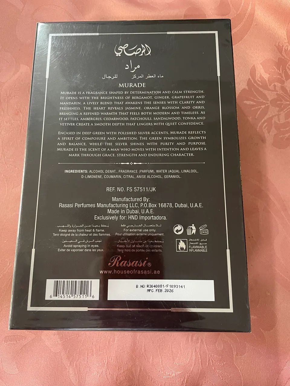Perfume eau de parfun for men 80 ml Murade da Rasasi