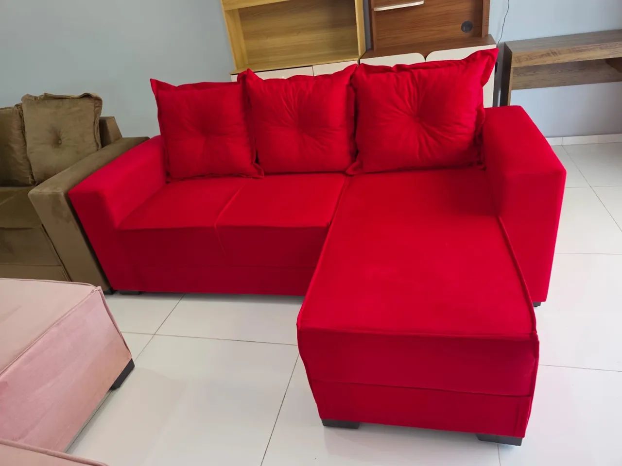 SOFÁ 2L C/ CHAISE NOVO - Foto 3