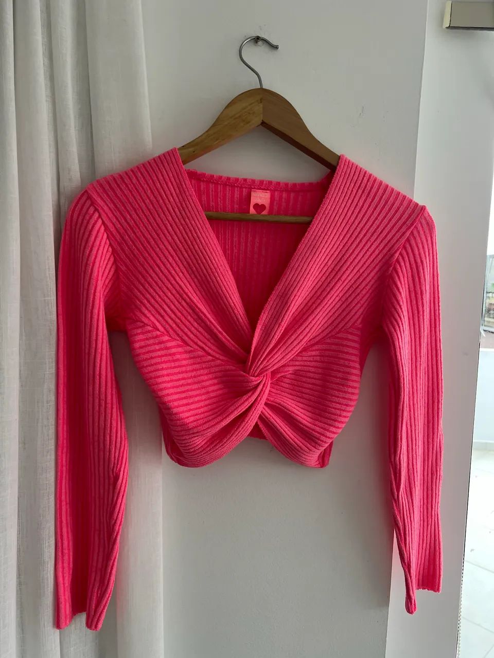 Blusa Cropped Manga longa Tam M