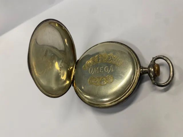 relógio de bolso omega prata anos 1920 funcionando - Foto 3