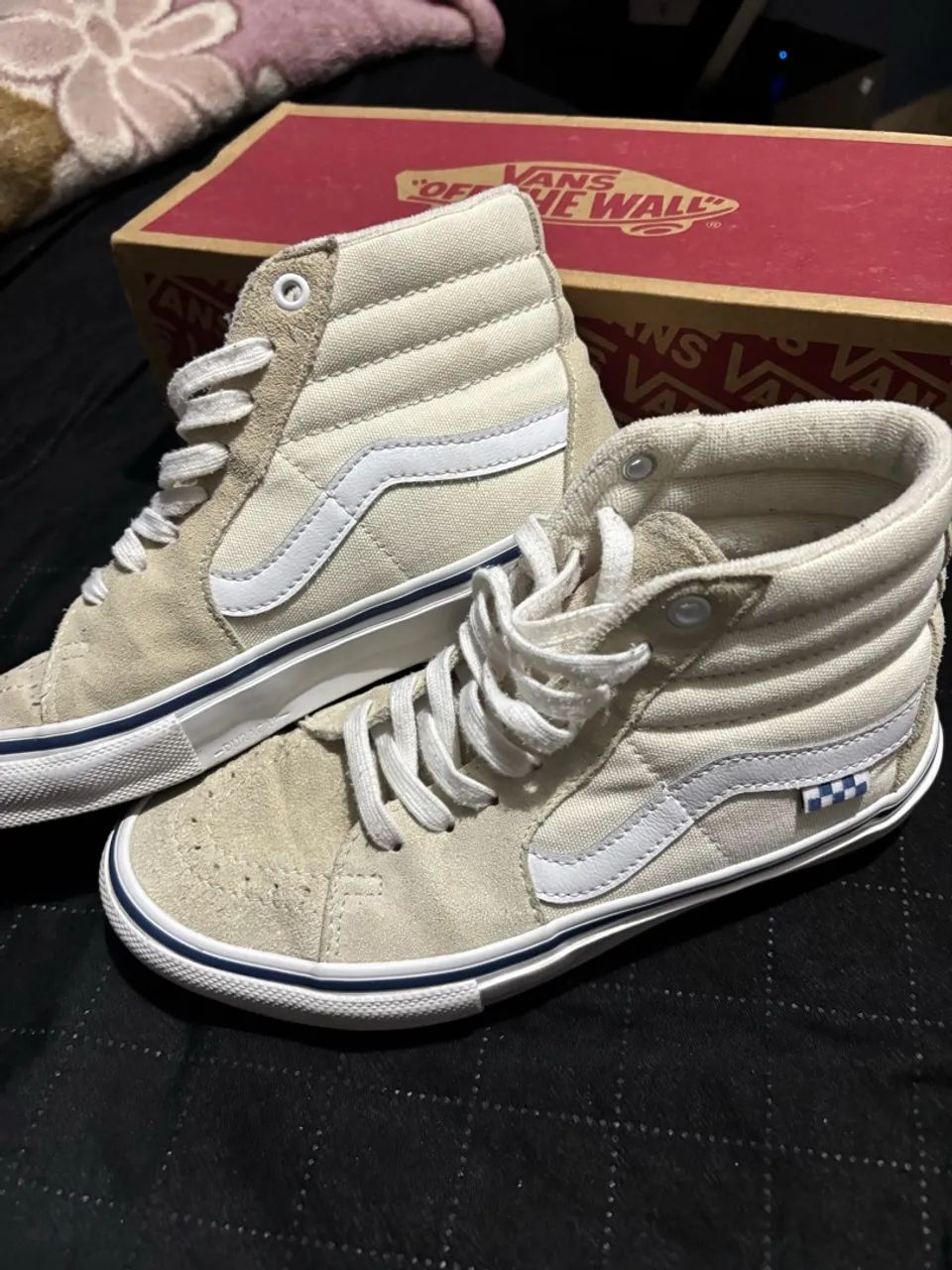 Vans sk8-Hi bege com azul importado 