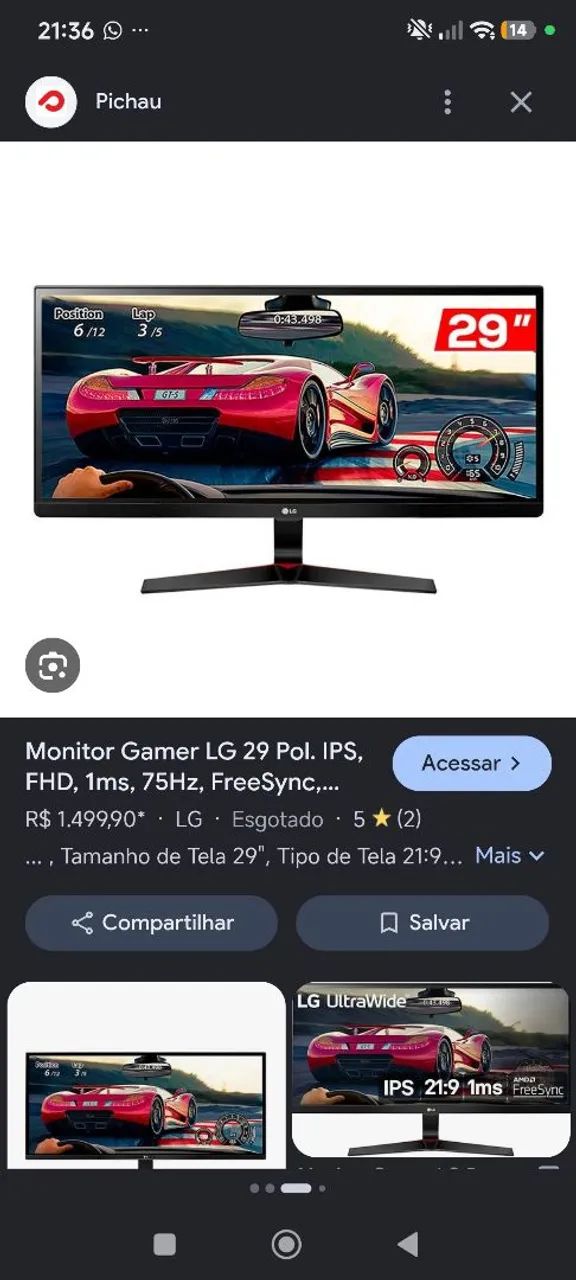 Monitor 29 funcionando perfeitamente  - Foto 3