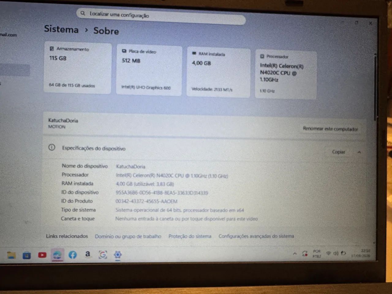 Notebook Positivo Motion