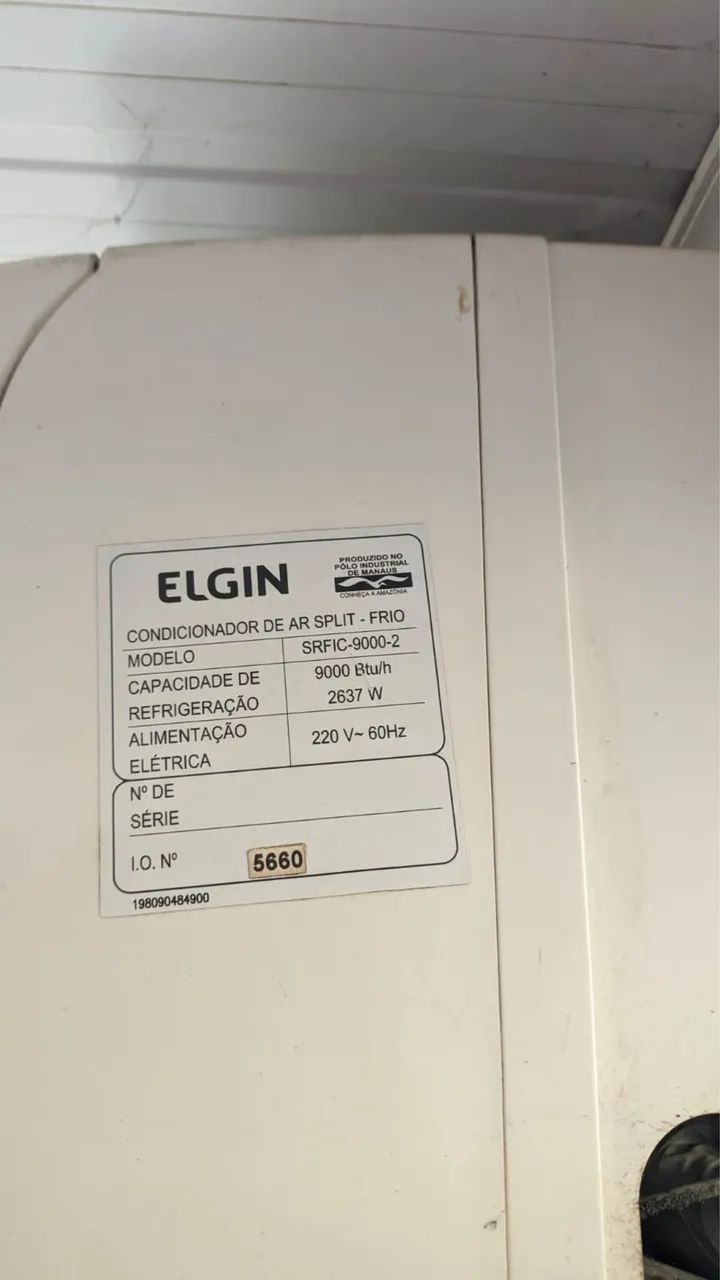 Ar Condicionado Elgin 9.000Btu