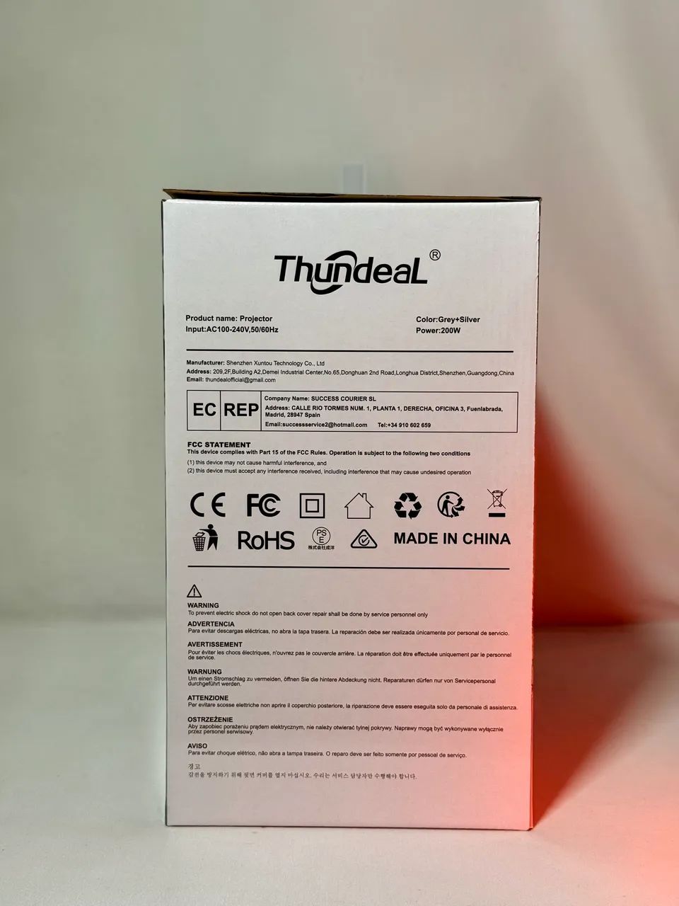 Projetor Thundeal Td98 Pro Ótica Selada Wifi 6 Android Cinza-escuro 127/220v - Foto 3