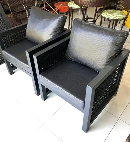 2 Poltronas Area Externa em Alumínio e Corda Náutica com Estofado - Foto 5