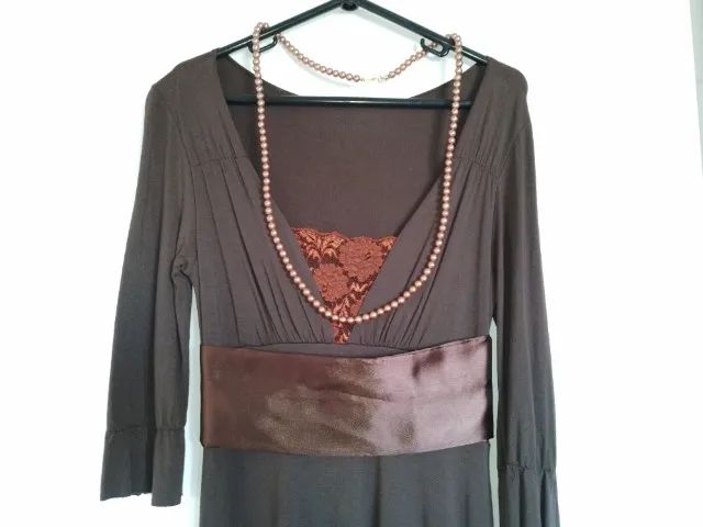 Vestido marrom midi - Foto 4