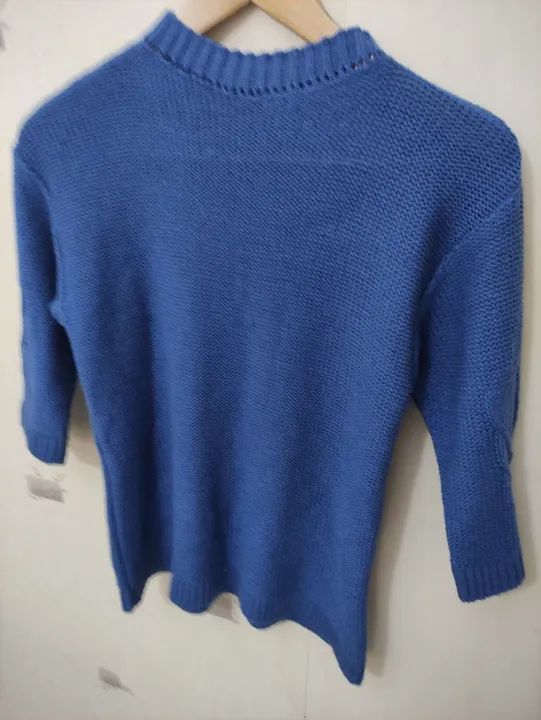 Tricô linha grossa M azul - Foto 2