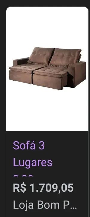 Sofra Retrátil 3 Lugares Bom pastor Marrom 2.30 cm