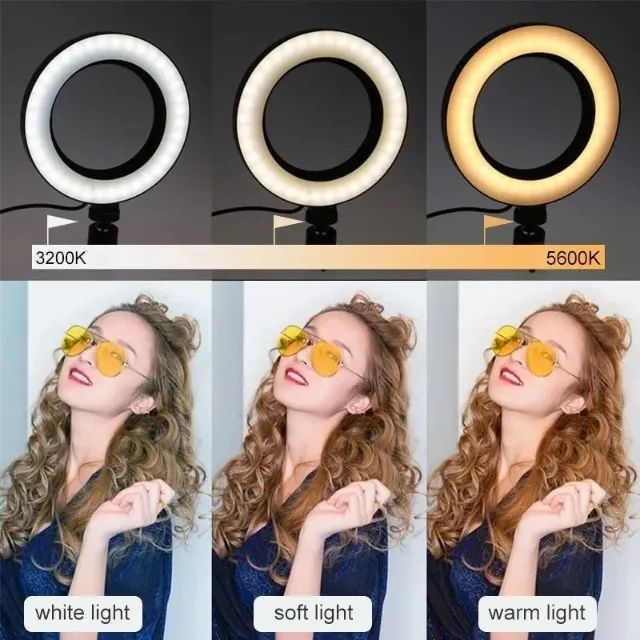  Ring Light Led Iluminador 31cm 12" Completo 2,1m de Tripé wpp.43. * - Foto 5