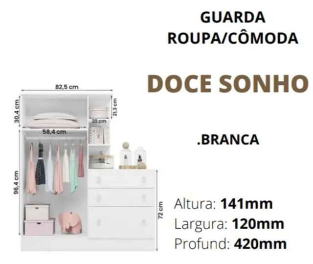 Guarda roupa/cômoda infantil ( temos a pronta entrega)  - Foto 2