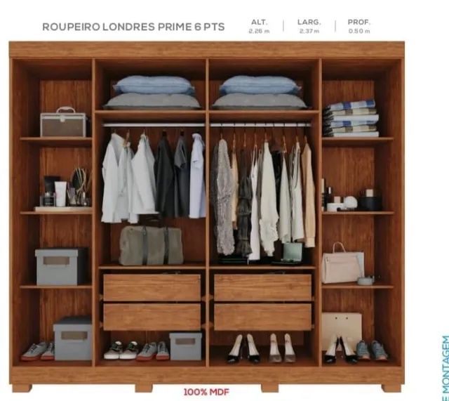 Guarda roupa 100% MDF imop Londres  entrega grátis  - Foto 3