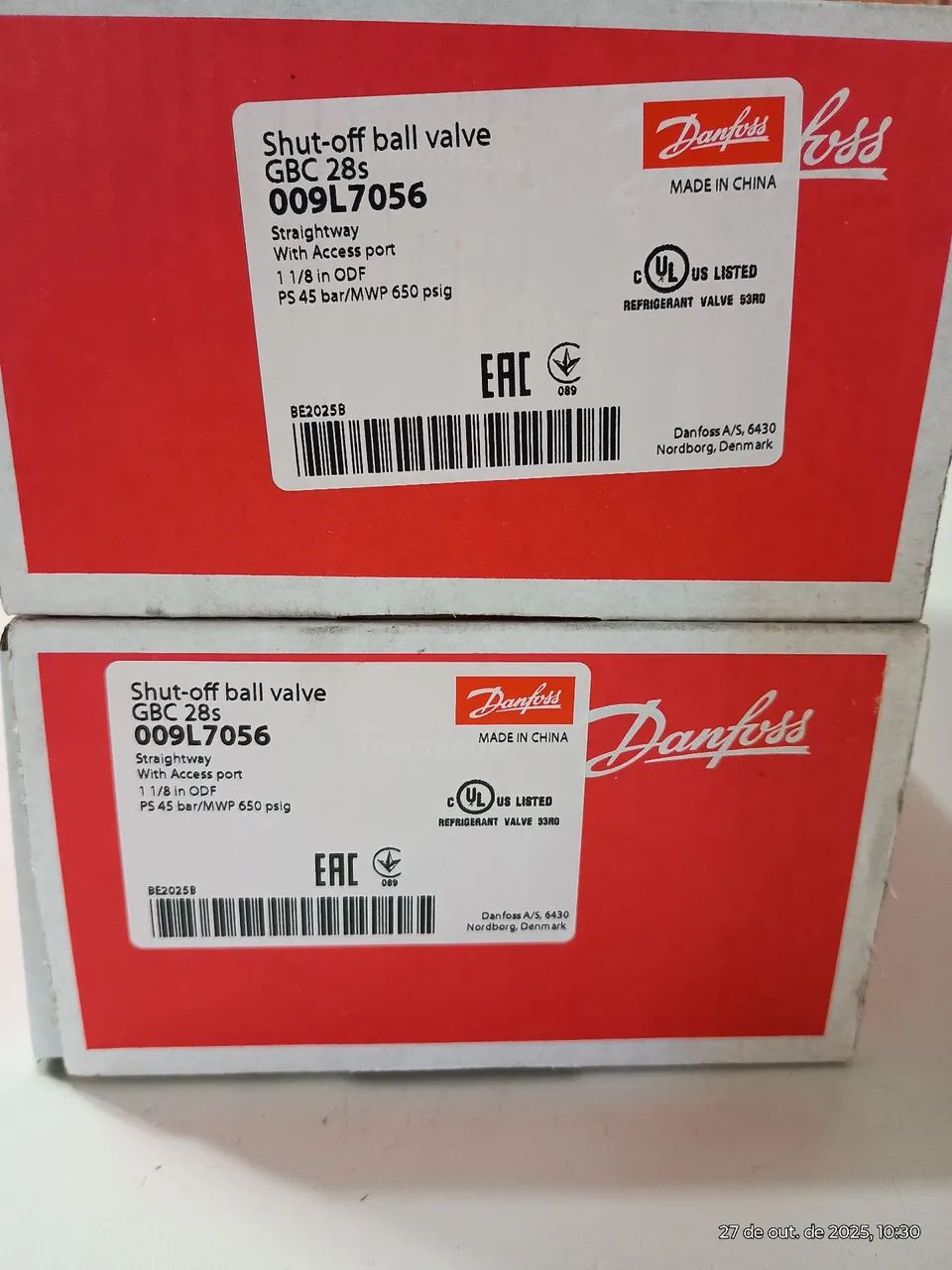 VÁLVULA GBC DANFOSS 1-1/8"