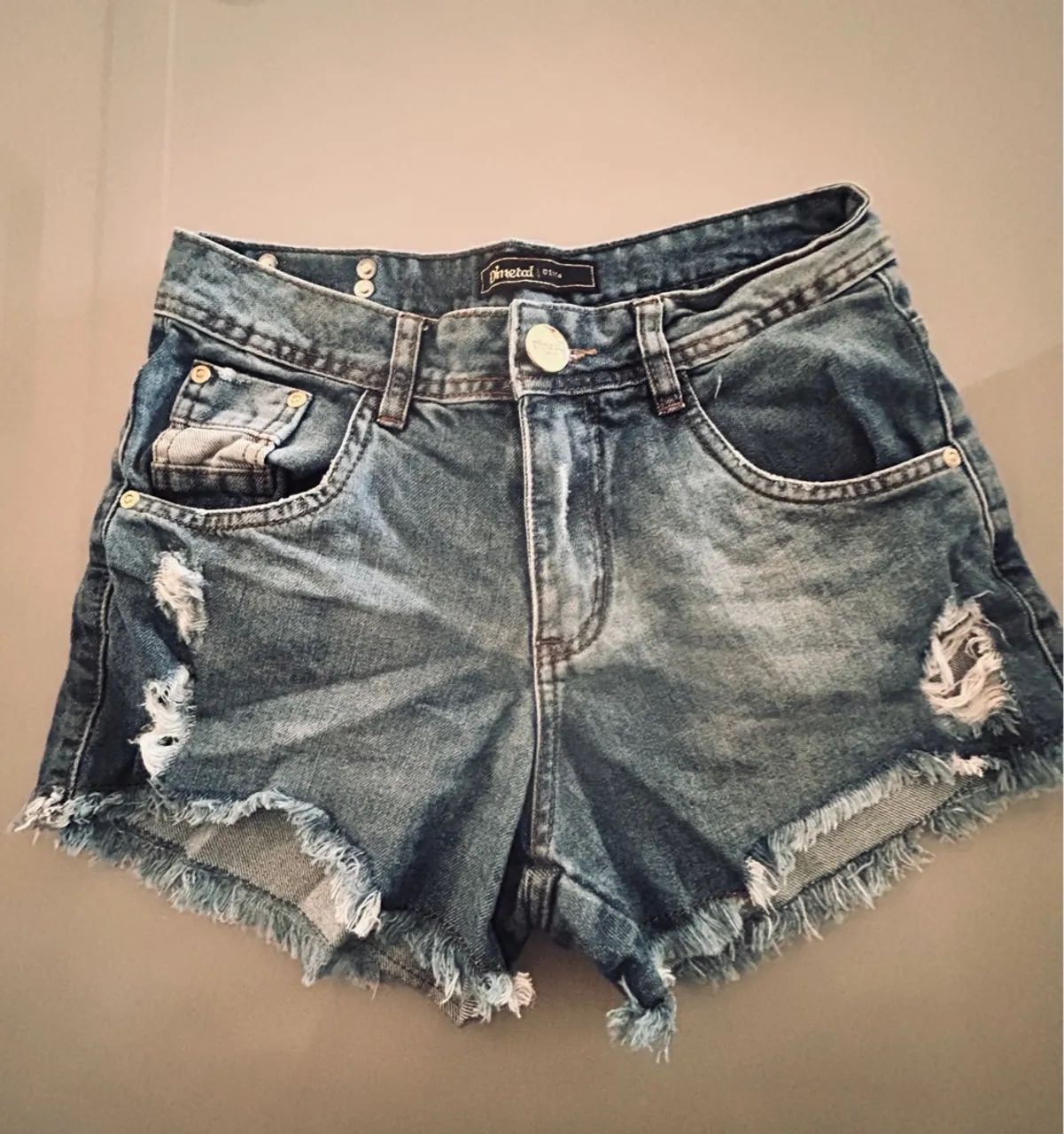 Shorts Jeans Destroyed Feminino - Foto 3